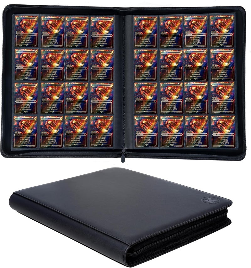 KUOOKING 1000+ Pockets Trading Card Binder, 16-Pocket Card Ablum Compatible with MTG,Sports Cards & Other Standard Size Trading Cards (Black) - Image 1